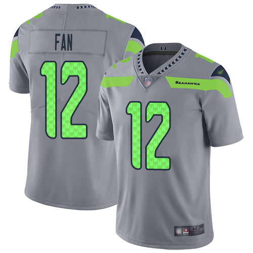 Seahawks #12 Fan Gray Men's Stitched Limited Inverted Legend Jersey