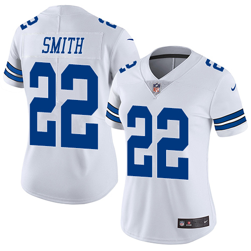 Cowboys #22 Emmitt Smith White Women's Stitched Vapor Untouchable Limited Jersey