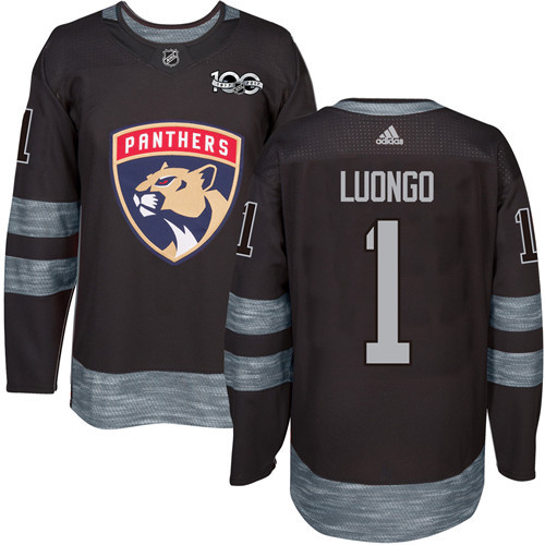 Adidas Florida Panthers #1 Roberto Luongo Black 1917-2017 100th Anniversary Stitched Jersey Men's