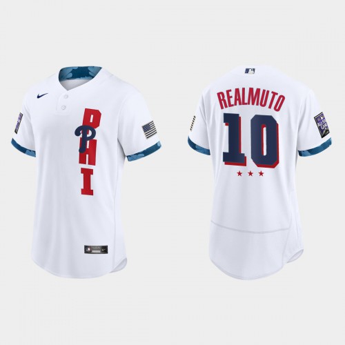 Philadelphia Philadelphia Phillies #10 JT Realmuto 2021 All Star Game Authentic White Jersey Men's