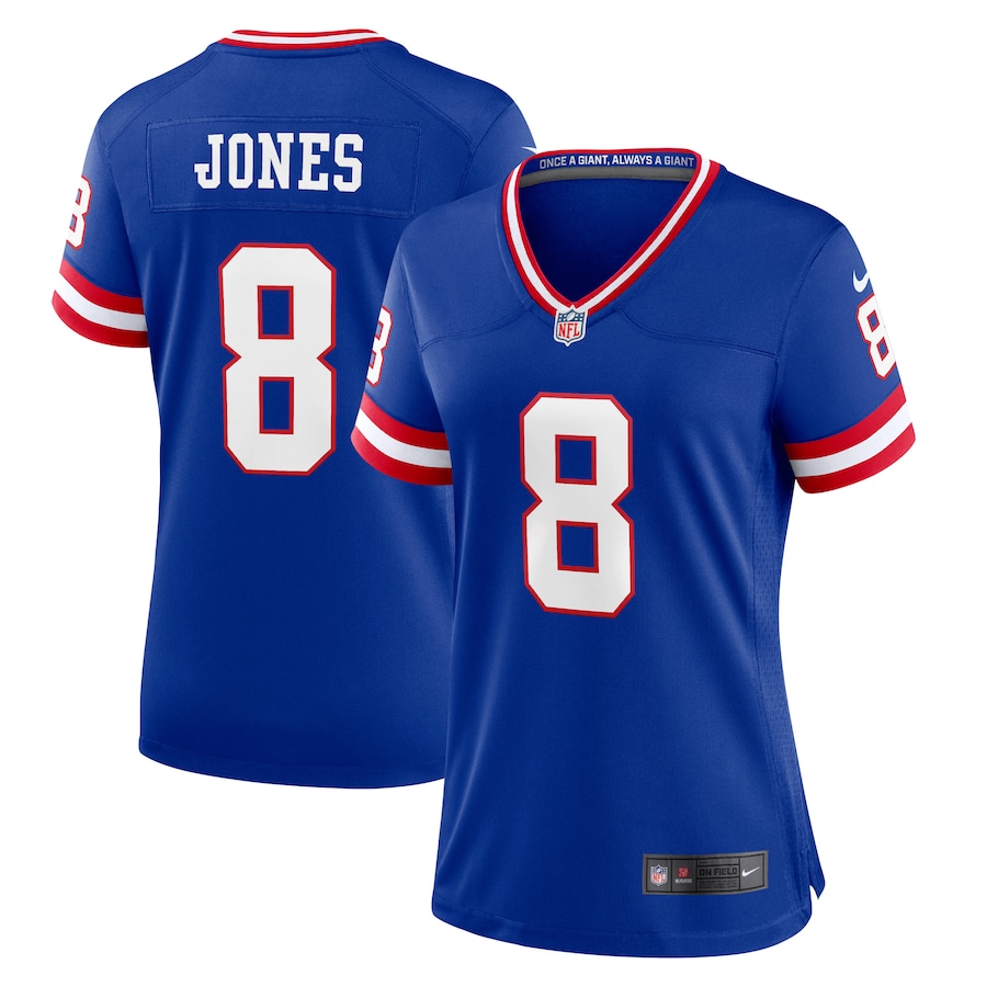 New York Giants #8 Daniel Jones Royal Women's Classic Player Game Jersey