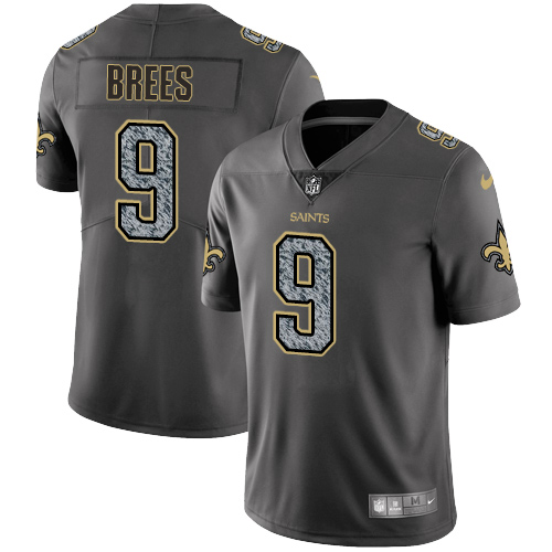 Saints #9 Drew Brees Gray Static Men's Stitched Vapor Untouchable Limited Jersey