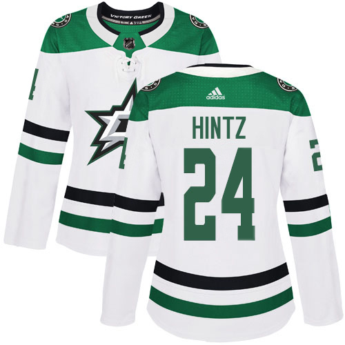 Adidas Dallas Stars #24 Roope Hintz White Road Authentic Women's Stitched Jersey Womens