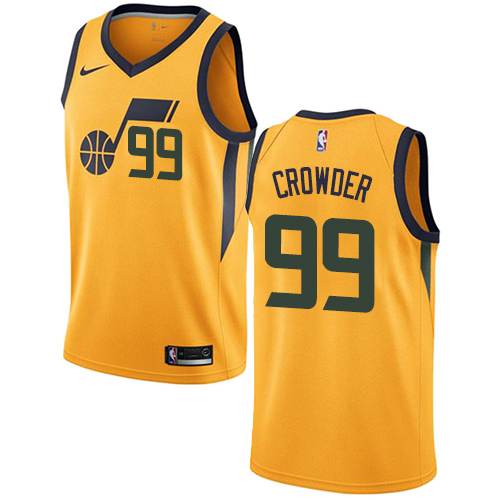 Utah Jazz #99 Jae Crowder Yellow Youth Swingman Statement Edition Jersey Youth