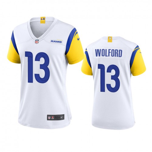 Los Angeles Los Angeles Rams #13 John Wolford Women's Alternate Game Jersey - White Womens