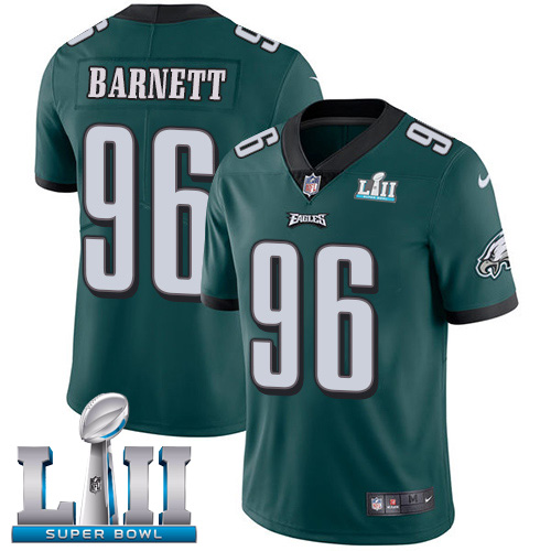 Philadelphia Eagles #96 Derek Barnett Midnight Green Team Color Super Bowl LII Men's Stitched Vapor Untouchable Limited Jersey Men's