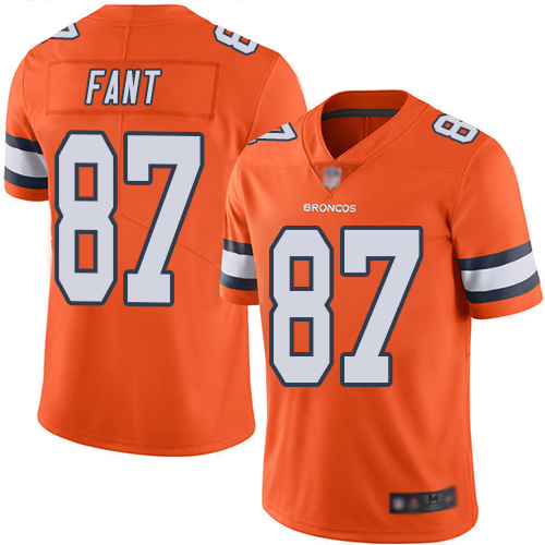 Denver Broncos #87 Noah Fant Orange Youth Stitched Limited Rush Jersey Youth