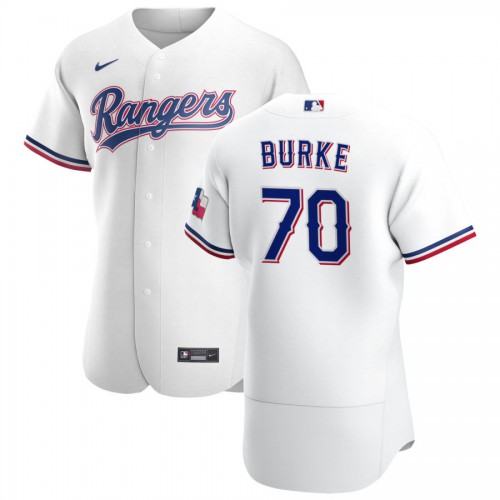 Texas Texas Rangers #70 Brock Burke Men's White Home 2020 Authentic Player Jersey Men's