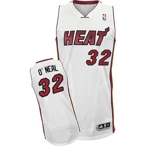 Miami Heat #32 Shaquille ONeal White Throwback Stitched Jersey Mens