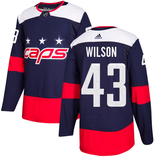 Adidas Washington Capitals #43 Tom Wilson Navy Authentic 2018 Stadium Series Stitched Jersey Men's