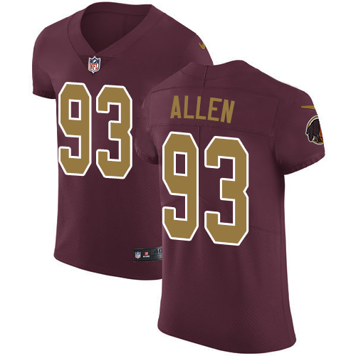 Commanders #93 Jonathan Allen Burgundy Red Alternate Men's Stitched Vapor Untouchable Elite Jersey