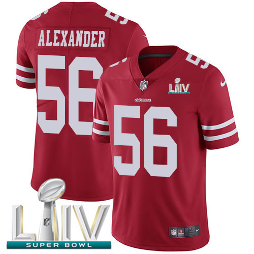 San Francisco 49ers #56 Kwon Alexander Red Super Bowl LIV 2020 Team Color Men's Stitched Vapor Untouchable Limited Jersey Men's