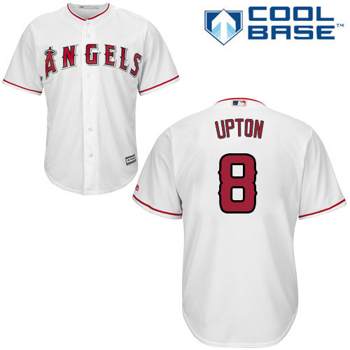 Los Angeles Angels #8 Justin Upton White Cool Base Stitched Youth Jersey Youth