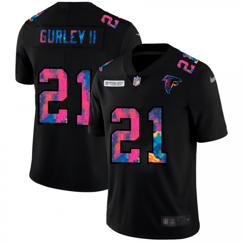 Atlanta Atlanta Falcons #21 Todd Gurley II Men's Multi-Color Black 2020 Crucial Catch Vapor Untouchable Limited Jersey Men's