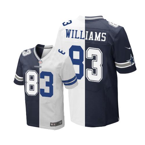 Dallas Cowboys #83 Terrance Williams Navy Blue/White Men's Stitched Elite Split Jersey Men's