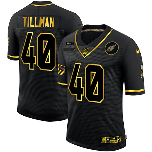 Arizona Cardinals #40 Pat Tillman Men's 2020 Salute To Service Golden Limited Jersey Black