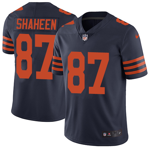 Chicago Bears #87 Adam Shaheen Navy Blue Alternate Men's Stitched Vapor Untouchable Limited Jersey Men's