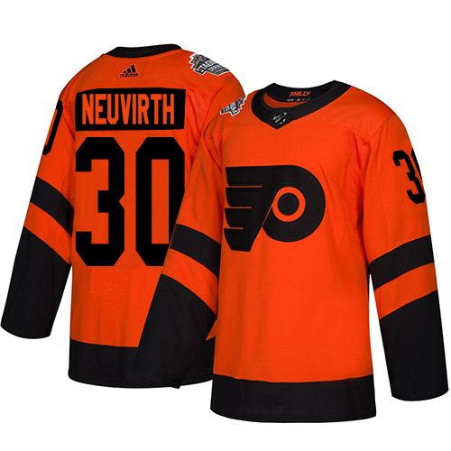 Adidas Philadelphia Flyers #30 Michal Neuvirth Orange Authentic 2019 Stadium Series Stitched Jersey Men's