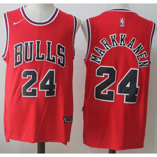 Chicago Bulls #24 Lauri Markkanen Red Swingman Icon Edition Jersey Mens