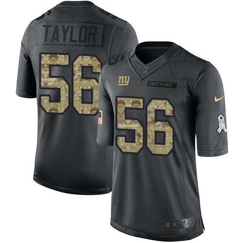 Giants #56 Lawrence Taylor Black Men's Stitched Limited 2016 Salute To Service Jersey
