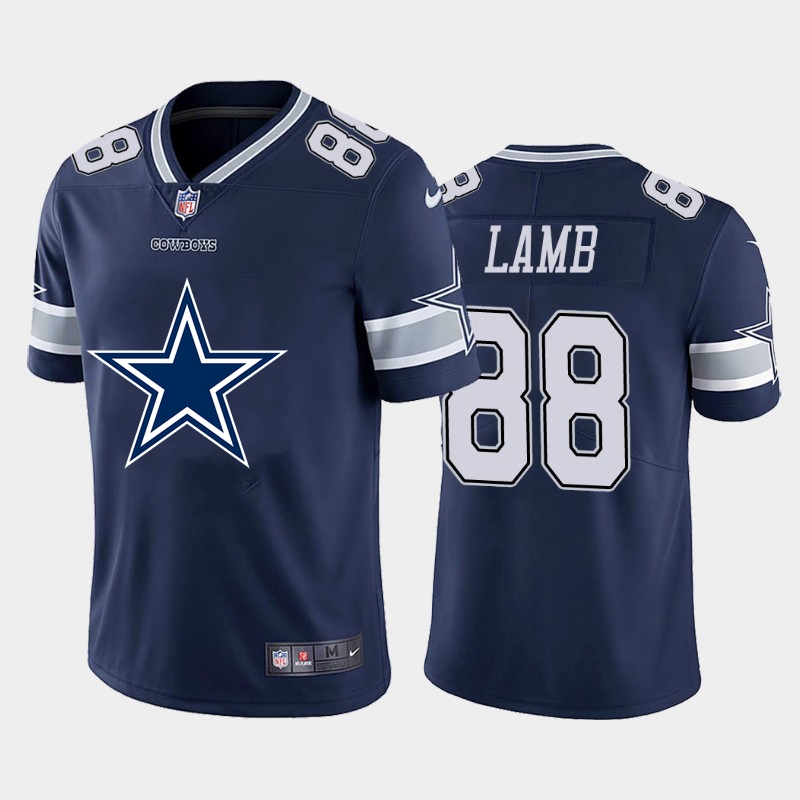 Dallas Cowboys #88 CeeDee Lamb Navy Blue Men's Big Team Logo Vapor Limited Jersey