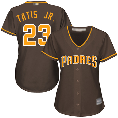 San Diego Padres #23 Fernando Tatis Jr. Brown Alternate Women's Stitched Jersey Womens