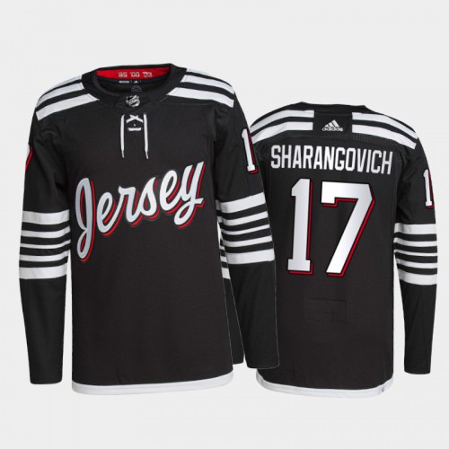 Adidas New Jersey Devils #17 Yegor Sharangovich Men's 2021-22 Alternate Authentic Jersey - Black Men's