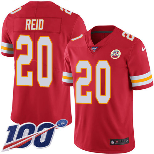 Kansas City Chiefs #20 Justin Reid Red Team Color Men's Stitched 100th Season Vapor Limited Jersey Men's