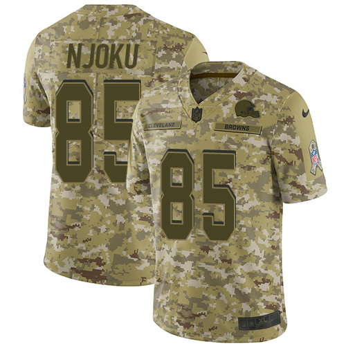 Browns #85 David Njoku Camo Men's Stitched Limited 2018 Salute To Service Jersey