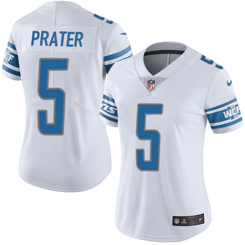 Detroit Lions #5 Matt Prater White Women's Stitched Vapor Untouchable Limited Jersey Womens