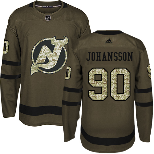 Adidas New Jersey Devils #90 Marcus Johansson Green Salute to Service Stitched Jersey Men's