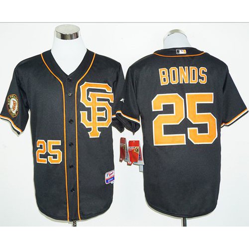 San Francisco Giants #25 Barry Bonds Black 2016 Cool Base Stitched Jersey Men's