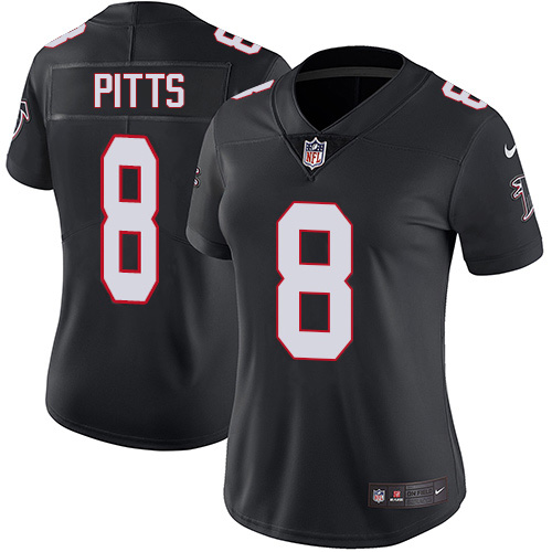 Falcons #8 Kyle Pitts Black Alternate Women's Stitched Vapor Untouchable Limited Jersey