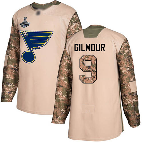 Adidas St. Louis Blues #9 Doug Gilmour Camo Authentic 2017 Veterans Day Stanley Cup Champions Stitched Jersey Men's