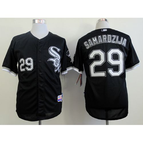 Chicago White Sox #29 Jeff Samardzija Black Cool Base Stitched Jersey Men's