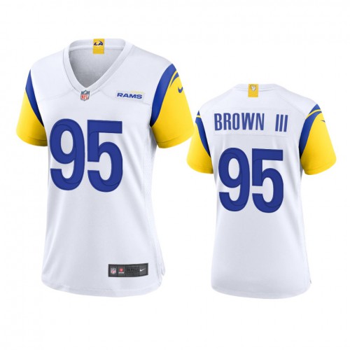 Los Angeles Los Angeles Rams #95 Bobby Brown III Women's Alternate Game Jersey - White Womens