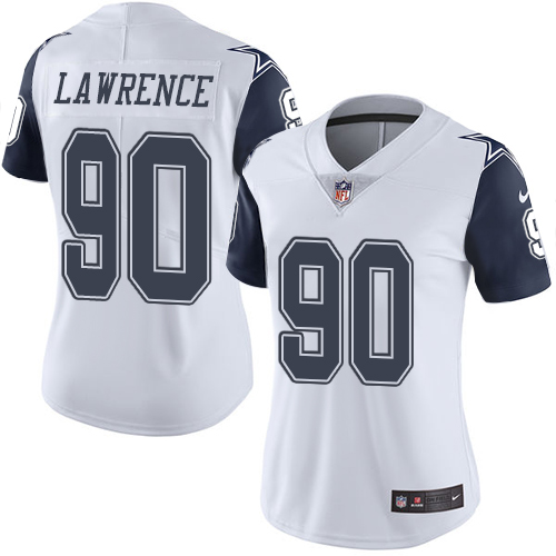 Cowboys #90 Demarcus Lawrence White Women's Stitched Limited Rush Jersey