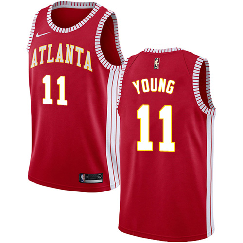 Atlanta Hawks #11 Trae Young Red Swingman Statement Edition Jersey Mens