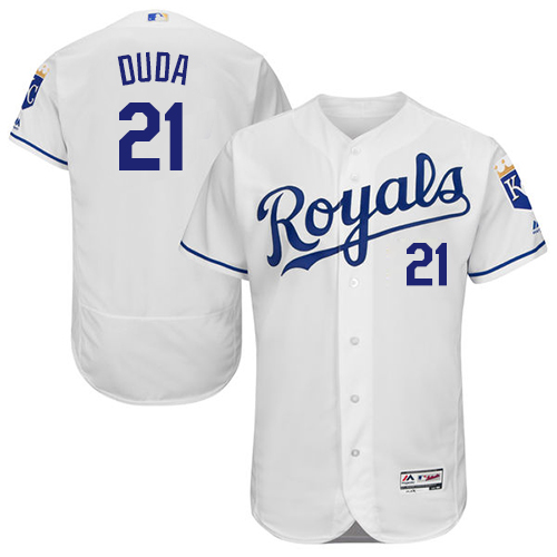 Kansas City Royals #21 Lucas Duda White Flexbase Authentic Collection Stitched Jersey Men's
