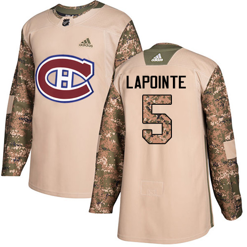 Adidas Montreal Canadiens #5 Guy Lapointe Camo Authentic 2017 Veterans Day Stitched Jersey Men's