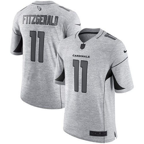 Cardinals #11 Larry Fitzgerald Gray Men's Stitched Limited Gridiron Gray II Jersey