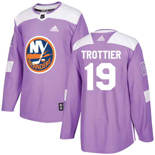 Adidas New York Islanders #19 Bryan Trottier Purple Authentic Fights Cancer Stitched Jersey Men's
