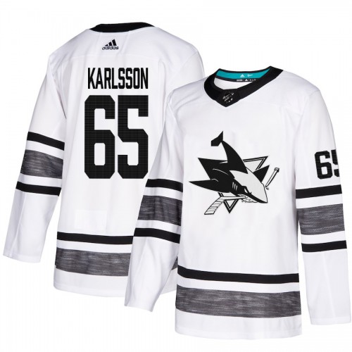Adidas San Jose Sharks #65 Erik Karlsson White Authentic 2019 All-Star Stitched Youth Jersey Youth