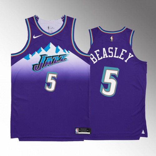 Utah Utah Jazz #5 Malik Beasley Mens Purple 2022-23 Classic Edition Jersey Mens