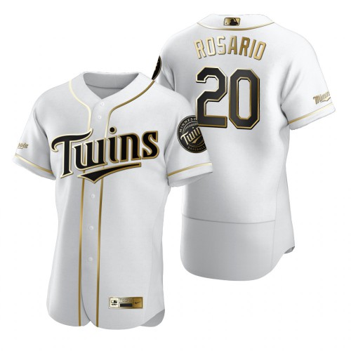 Minnesota Minnesota Twins #20 Eddie Rosario White Men's Authentic Golden Edition Jersey Men's