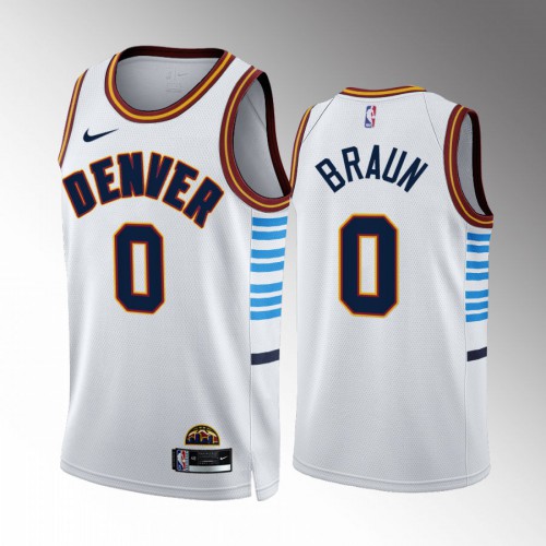 Denver Denver Nuggets #0 Christian Braun White 2022-23 Mens City Edition Jersey Mens