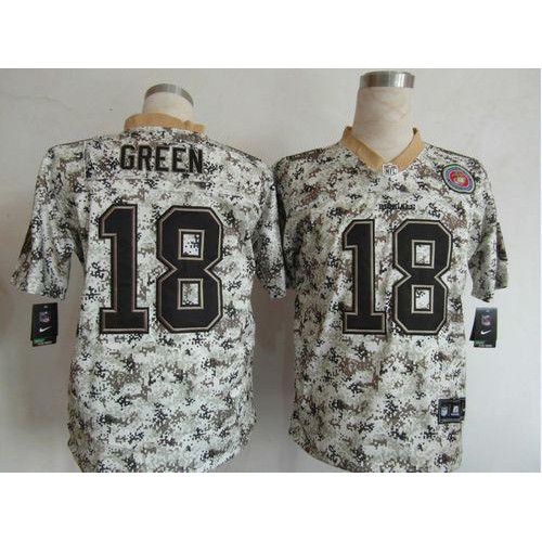 Cincinnati Bengals #18 A.J. Green Camo Men's Stitched Elite USMC Jersey Men's