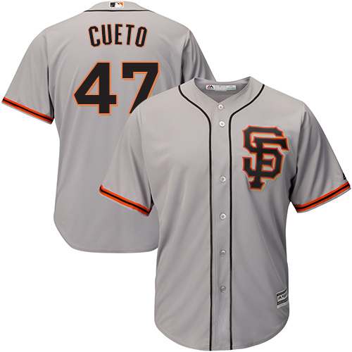 San Francisco Giants #47 Johnny Cueto Grey Road 2 Cool Base Stitched Youth Jersey Youth