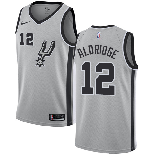 San Antonio Spurs #12 LaMarcus Aldridge Silver Youth Swingman Statement Edition Jersey Youth