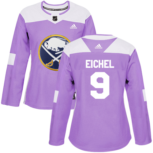 Adidas Buffalo Sabres #9 Jack Eichel Purple Authentic Fights Cancer Women's Stitched Jersey Womens